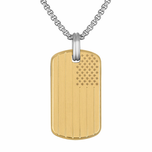 150th Flag Pendant Stainless Steel - Bulova Best Seller