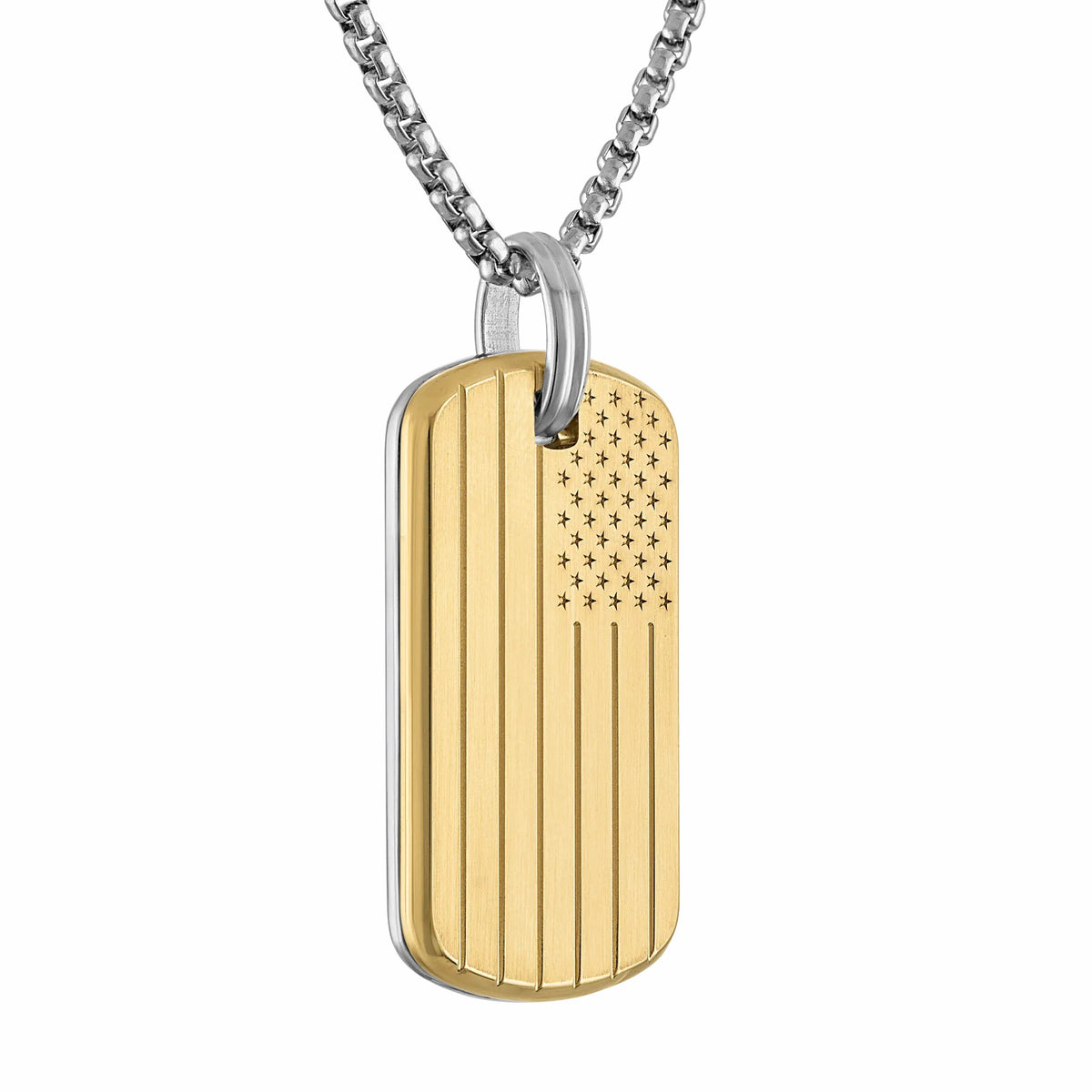 150th Flag Pendant Stainless Steel - Bulova Best Seller